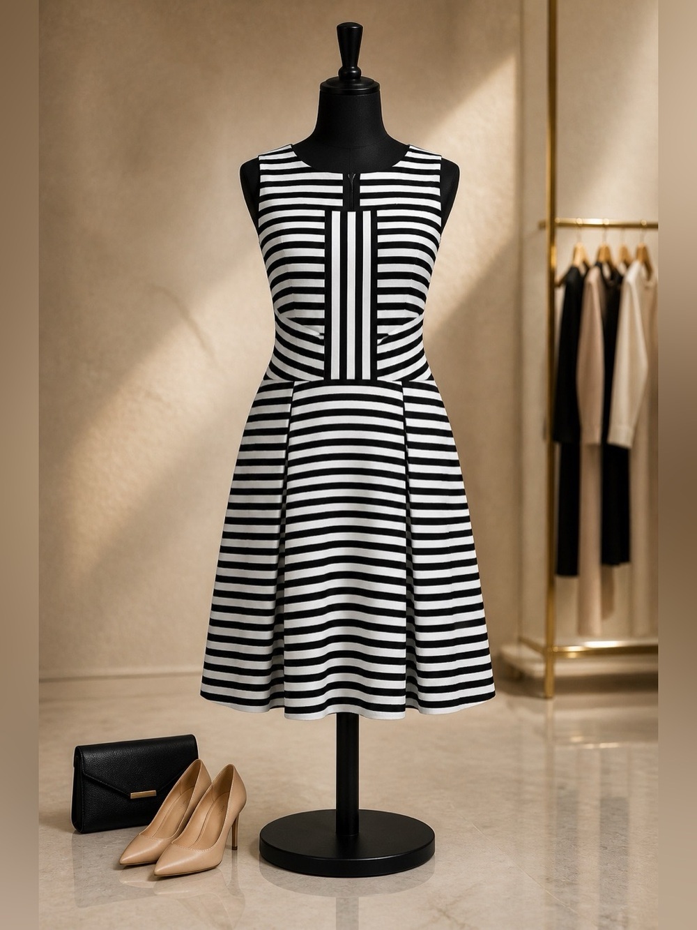 FUN BLACK AND WHITE STRIPED DRESS by ATTENTION M